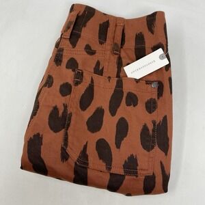 Maeve Anthropologie Collette Women's 29 Brown Motif Wide Leg Flare Jeans NEW